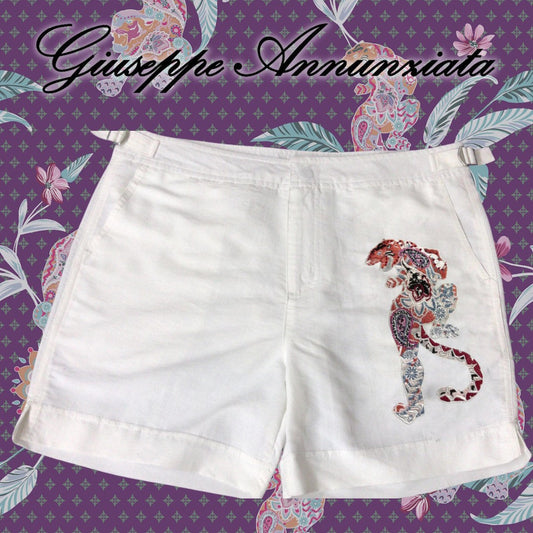 Mandala Tiger Embroidered Swim Suit White